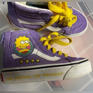 Great Condition Vans Girls Lisa Simpson for President Size 10.5 Sneakers